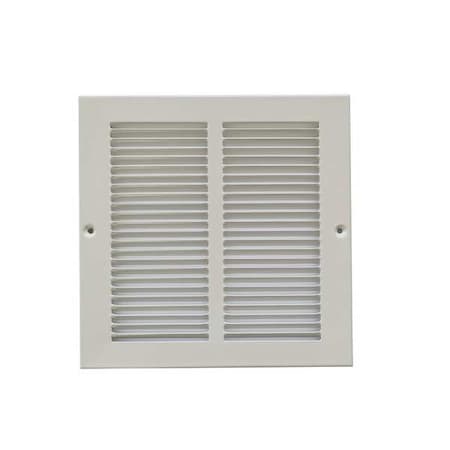 Ceiling/Wall Return Air Grille, 8 in W x 8 in H Opening, 3/8 in Bar Spacing, White, Steel, One-Way
