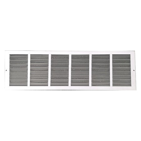 Ceiling/Wall Return Air Grille, 30 in W x 8 in H Opening, 690cfm, White, Steel, 1 Way, Surface Mount