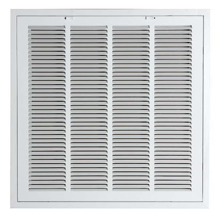 Ceiling/Wall Filtered Return Air Grille, 24 in W x 24 in H Opening, White, Steel, 1 Way, Surface Mount