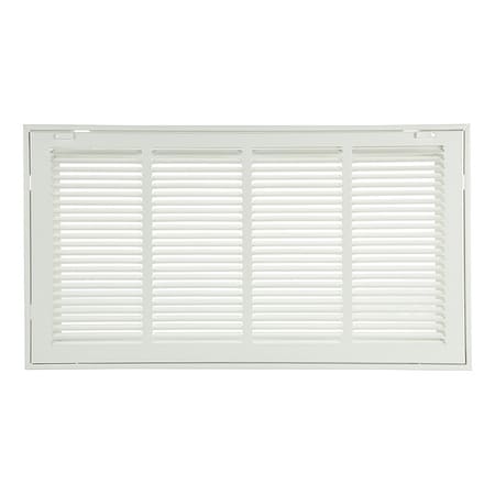 Ceiling/Wall Filtered Return Air Grille, 24 in W x14 in H Opening, White, Steel, 1 Way, Surface Mount