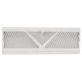 Baseboard Register W/ Damper, 18 in W x 2 in H Opening, White, Steel, One-Way, Surface Mount