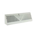 Baseboard Register, 12 in W x 2 in H Opening, White, Steel, One-Way, Surface Mount