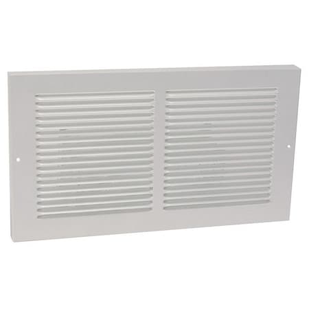 Baseboard Return Air Grille, 14 in W x 8 in H Opening, White, Steel, One-Way, Surface Mount