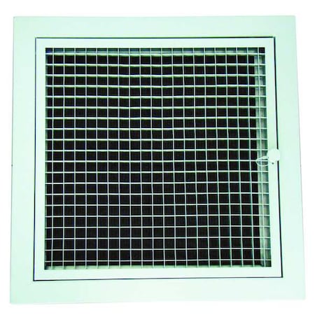 Perforated Return Air Grille, 22 in W x 22 in H Opening, White, Aluminum, One-Way, Surface Mount