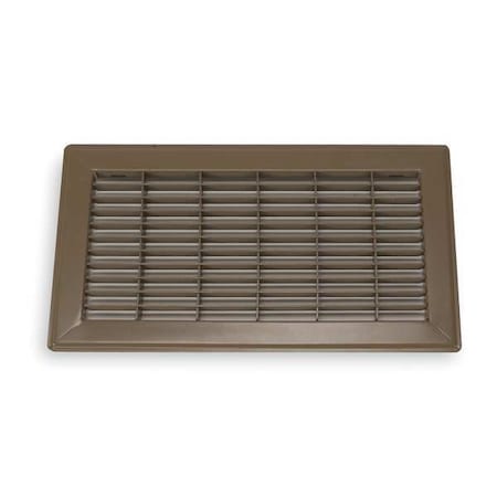 Floor Register, 14 in W x 6 in H Opening, Brown, Steel, One-Way Airflow, Surface Mount