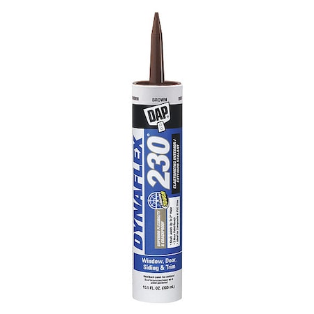 Acrylic Latex Elastomeric Sealant, 10 oz, Cartridge, Brown, Elastomeric Latex Base, Dynaflex 230