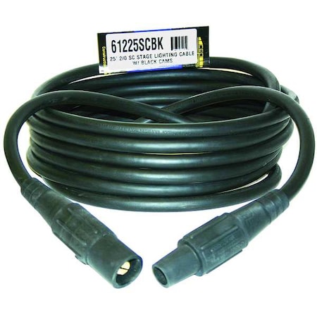 Cam Lock Extension Cord, 200A, CL20FBK, 1P