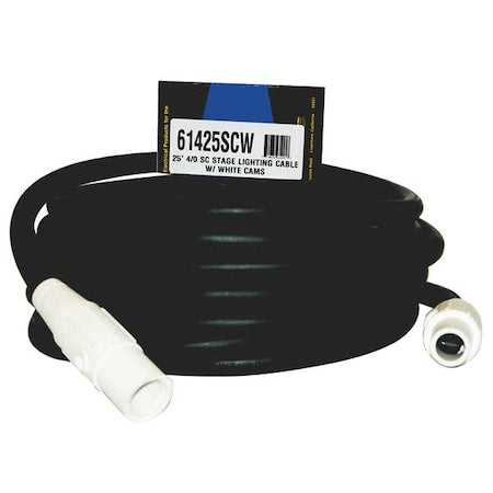 Cam Lock Extension Cord, Vinyl, 4/0 Wire
