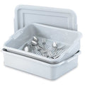 Silverware Soak System, 20 in L, Silver