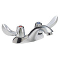 Manual Low Arc Bathroom Faucet, 4" Mount, Polished Chrome 2 Hole