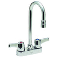 Manual Gooseneck Bathroom Faucet, 4" Mount, Chrome 2 Hole