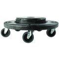 Quiet Container Dolly for BRUTE 20-55 gal Containers 250 lb Load Capacity, 5 Swivel Casters, Black