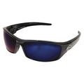 Reclus, Safety Glasses, Anti-Scratch, Blue Mirror Lens, Black Frame, Full-Frame