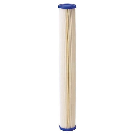 Pleated Filter Cartridge, 10 gpm, 20 Micron, 2-7/8" O.D., 20 in H