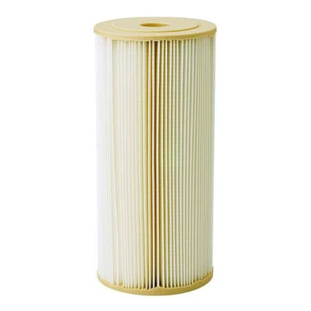 Pleated Filter Cartridge, 20 gpm, 1 Micron, 4-1/2" O.D., 9 3/4 in H