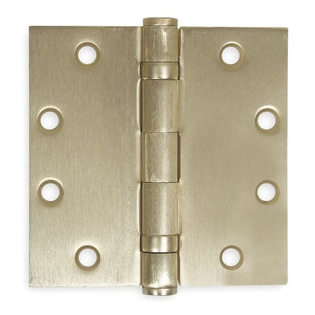 Door and Butt Hinge, Steel, Full Mortise Mounting, 2 in Leaf W x 4 1/2 in Leaf H, Dull Brass
