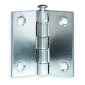 Door and Butt Hinge, Steel, Full Mortise Mounting, 1 in Leaf W x 2 in Leaf H, zinc plated
