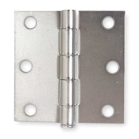 Door and Butt Hinge, Steel, Full Mortise Mounting, 1 1/4 in Leaf W x 3 in Leaf H, zinc plated