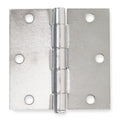 Door and Butt Hinge, Steel, Full Mortise Mounting, 1 1/2 in Leaf W x 3 1/2 in Leaf H, zinc plated