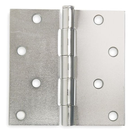 Door and Butt Hinge, Steel, Full Mortise Mounting, 1 3/4 in Leaf W x 4 in Leaf H, zinc plated