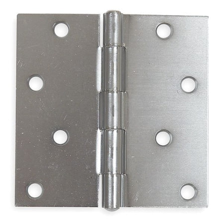 Door and Butt Hinge, Steel, Full Mortise Mounting, 1 3/4 in Leaf W x 4 in Leaf H, zinc plated