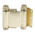 Spring Hinge, Steel, Full Mortise Mounting, 1 in Leaf W x 2 3/4 in Leaf H, Bright Brass