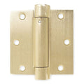 Spring Hinge, Steel, Full Mortise Mounting, 1 3/4 in Leaf W x 3 1/2 in Leaf H, Satin Brass
