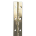 Piano Hinge, Steel, Full Surface Mounting, 3/4 in Leaf W x 72 in Leaf H, Bright Brass
