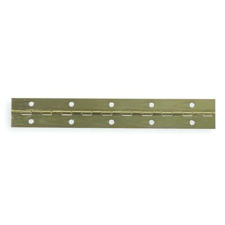 Piano Hinge, Steel, Full Surface Mounting, 9/16 in Leaf W x 72 in Leaf H, Bright Nickel