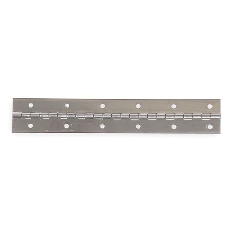 Piano Hinge, Aluminum, Full Surface Mounting, 1 in Leaf W x 72 in Leaf H, Aluminum