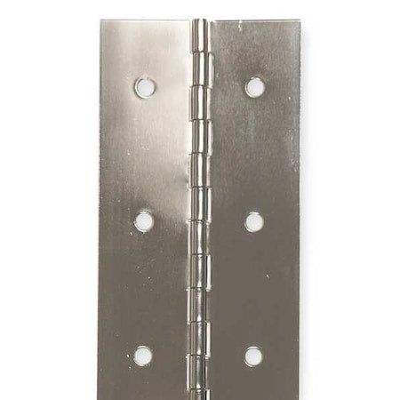 Piano Hinge, Steel, Full Surface Mounting, 3/4 in Leaf W x 72 in Leaf H, Steel