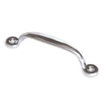 Door Pull, 4 7/8 In, Polished Zinc, Unthr. Through Holes
