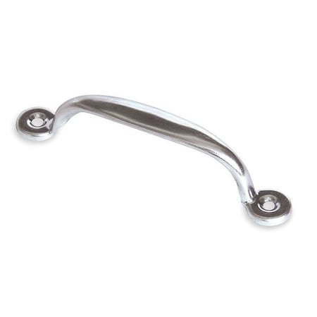 Door Pull, 4 7/8 In, Polished Zinc, Unthr. Through Holes