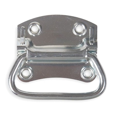 Handle, Chest, 3 1/2 In, Polished Zinc, Unthr. Through Holes