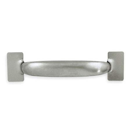 Pull Handle, Steel, Silver, 6-1/2 In, Natural, Weld-On