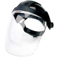 Ratchet Face Shield Assembly, Clear Visor, Polycarbonate, Ratchet Suspension, Anti-Fog Lens, Black