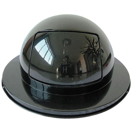 EK9686-BL 48 gal Trash Can Top, Dome with Push Door Black, Metal, 1 Openings 24 1/2 in W/Dia