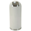 15 gal Round Indoor Metal Can, White, Steel