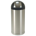 15 gal Round Indoor Metal Can, Silver, Steel