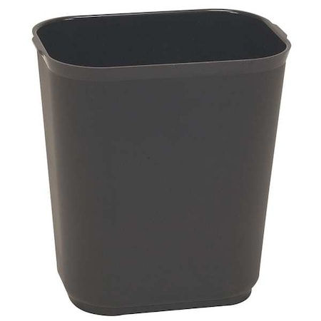 3 1/2 gal Rectangular Indoor Plastic Can, Black, Fiberglass