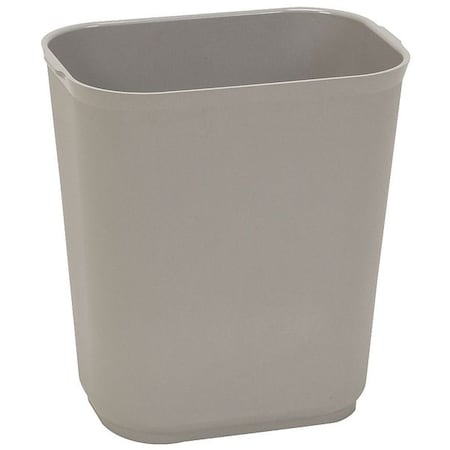3 1/2 gal Rectangular Indoor Plastic Can, Gray, Fiberglass