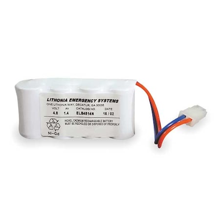 Battery, Nickel Cadmium, 4.8V, 1.4A/HR.