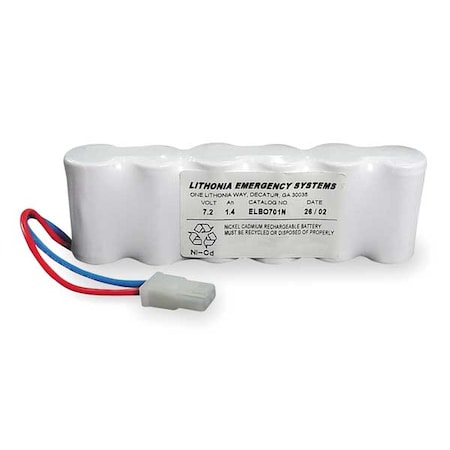 Battery, 7.2V, 168hr, 5 1/2in, Recessed Tabs