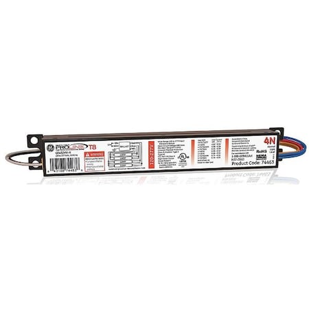GE LIGHTING 110 to 113 Watts, 4 Lamps, Electronic Ballast