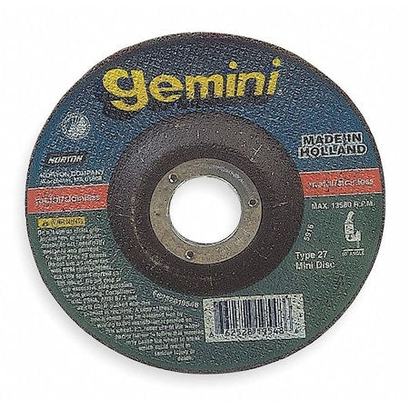 Depressed Center Cut-Off Wheel, Type 27, 7 in Dia, 0.045 in Thick, 7/8 in Arbor Hole Size, 24 Grit