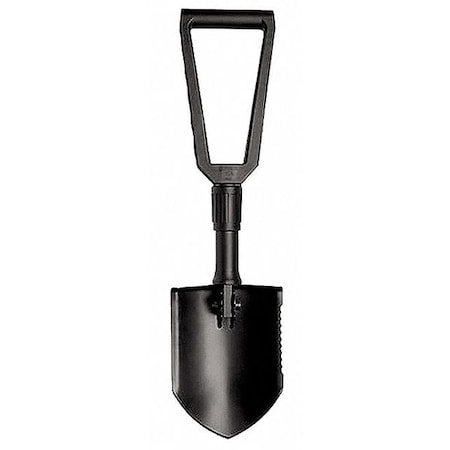 14 ga Round Point Foldable Shovel, Steel Blade, 9-3/8 in L, Black