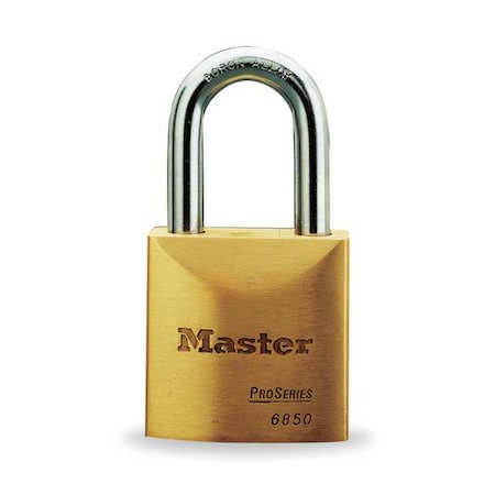 Padlock, Keyed Alike, Long Shackle, Rectangular Brass Body, Boron Shackle, 25/32 in W