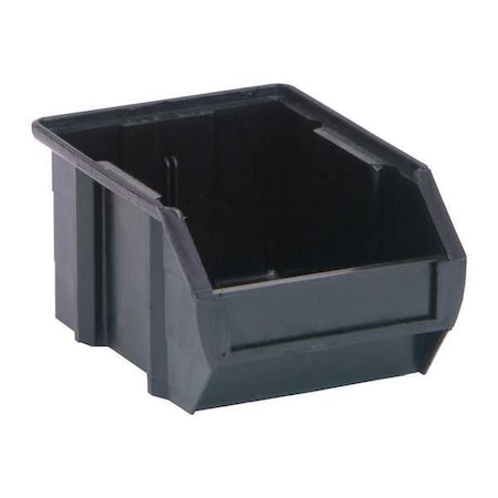 Hang & Stack Storage Bin, Carbon Filled Copolymer Polypropylene, Black, 3 in H, 4 1/8 in W