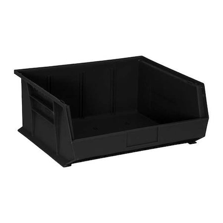 Hang & Stack Storage Bin, Carbon Filled Copolymer Polypropylene, Black, 7 in H, 16 1/2 in W
