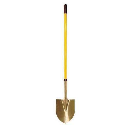 Round Point Shovel, Not Applicable Blade, Aluminum Blade, Standard Step, 45-1/4 in L Yellow